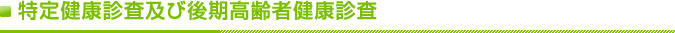 特定健康診査及び後期高齢者健康診査